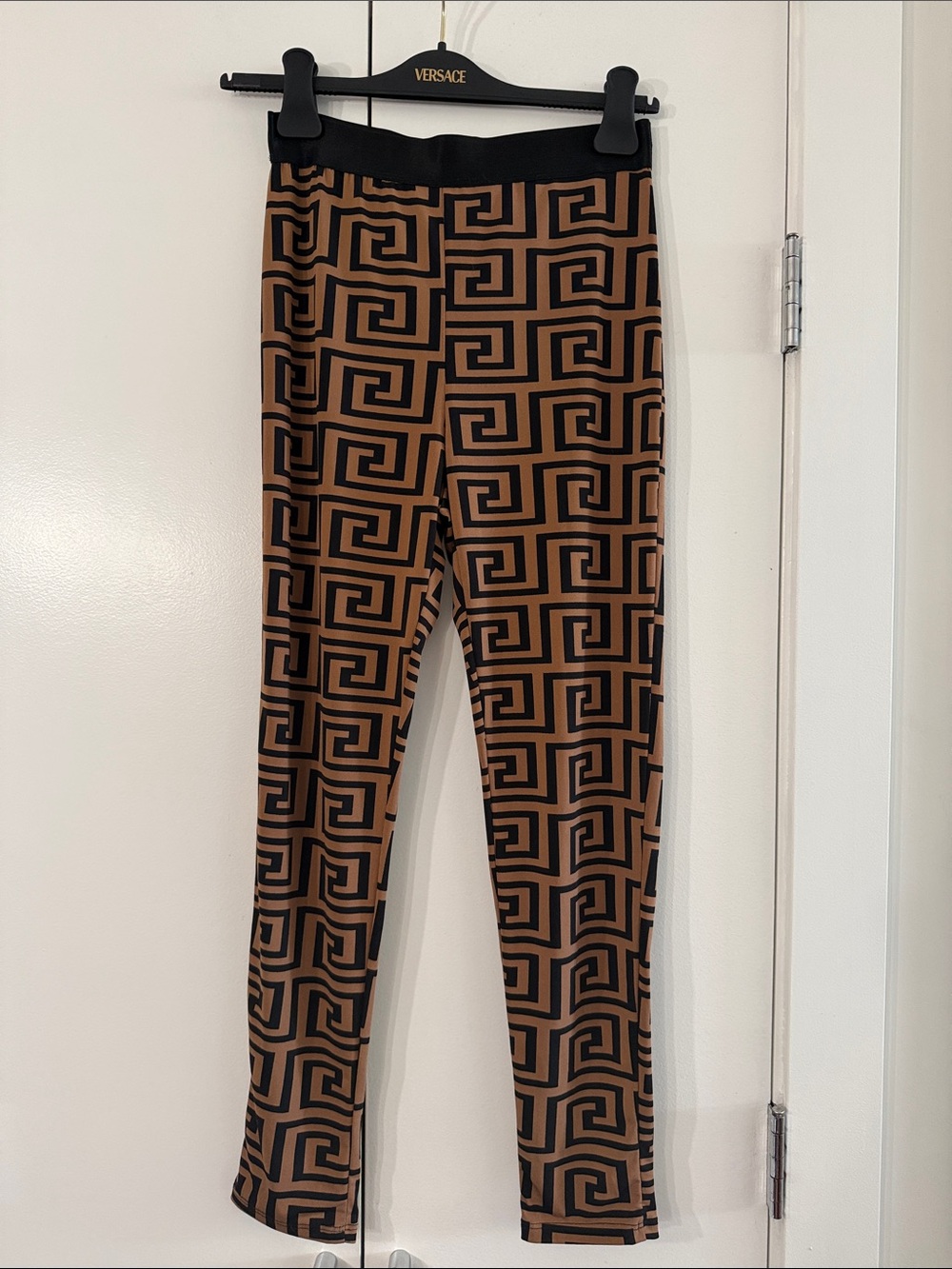 Fashion Nova Brown & Black Geometric Leggings